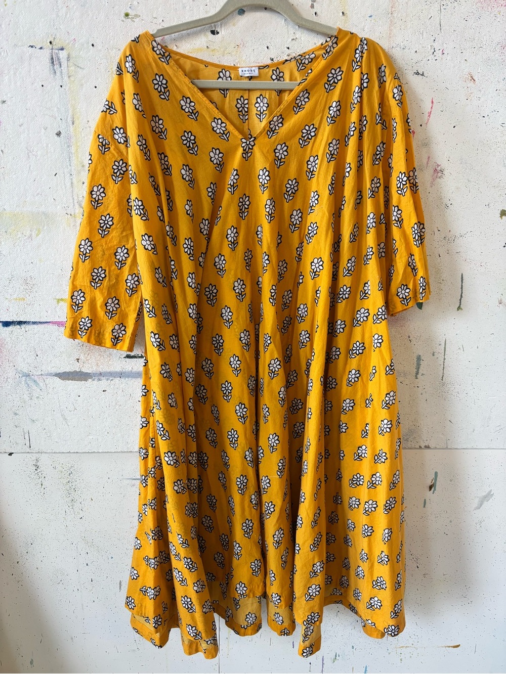 Rhode Resort Floral Yellow Caftan Dress Like New